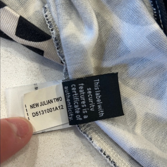 DVF | Black White Wrap Dress New Julian Two Long Sleeve 100% Silk Jersey - Picture 14 of 16